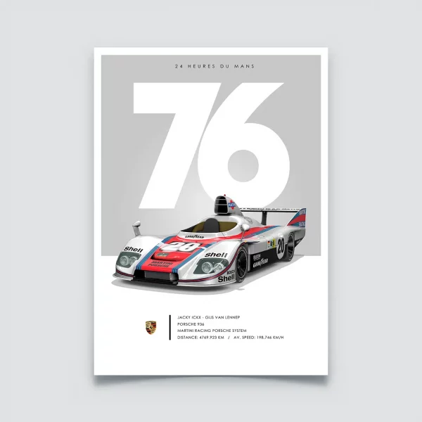 Poster 24h du Mans 1976 – Porsche 936