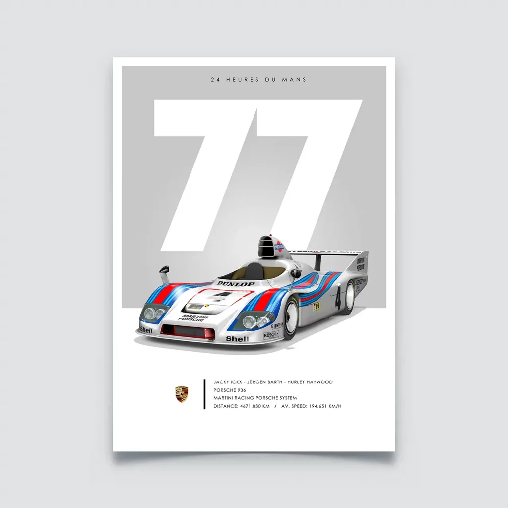 Poster 24h du Mans 1977, Porsche 936