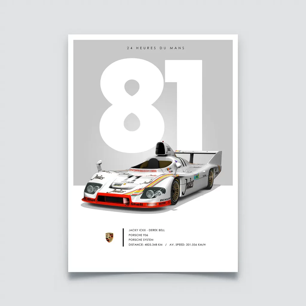Poster 24 du Mans 1981, Porsche 936