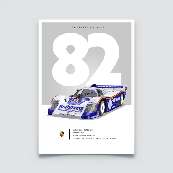 Poster 24h du Mans 1982 – Porsche 956