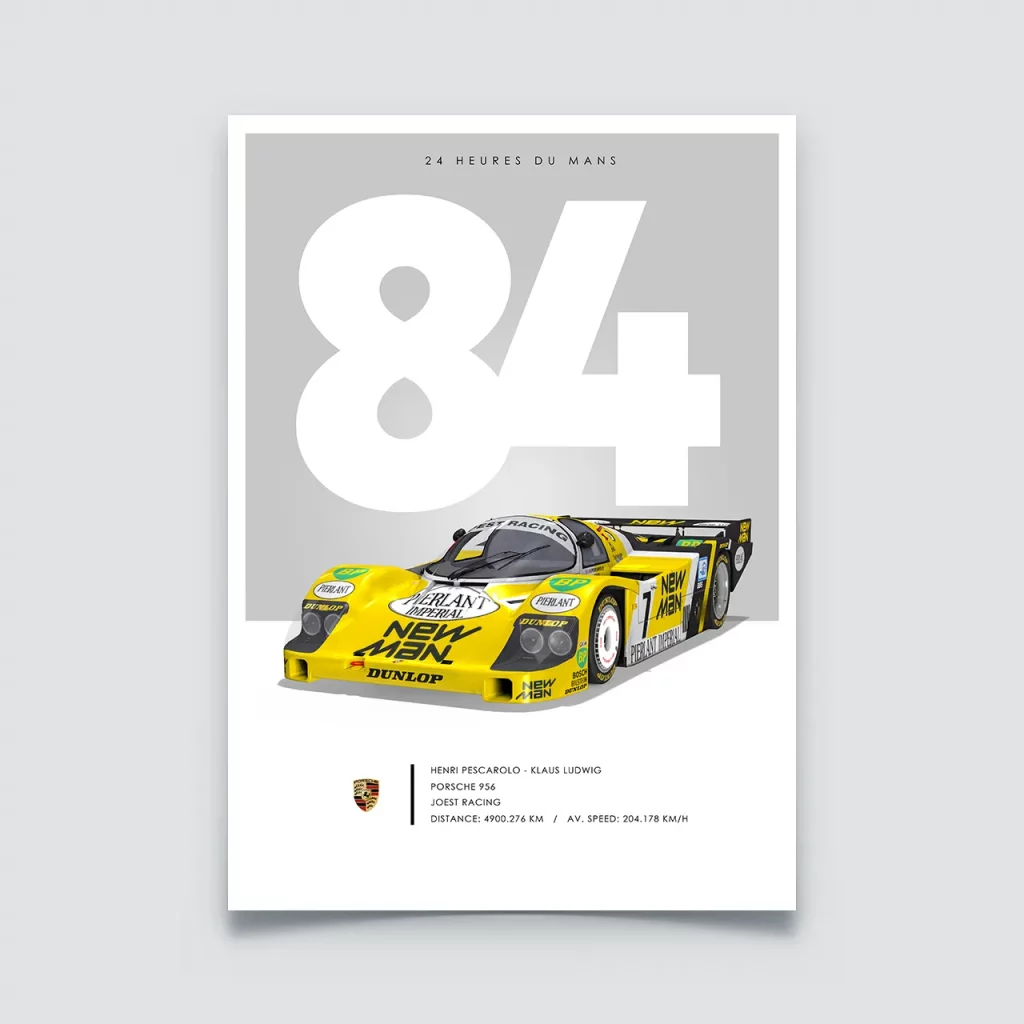 Poster 24h du Mans 1984, Porsche 956