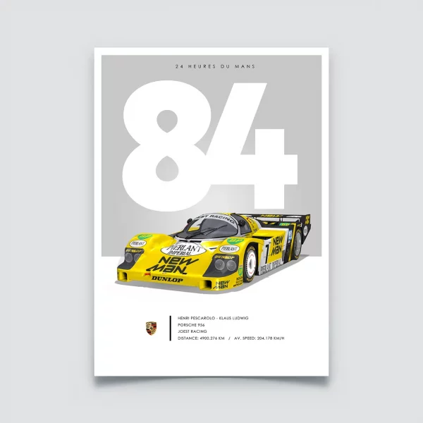 Poster 24h du Mans 1984 – Porsche 956