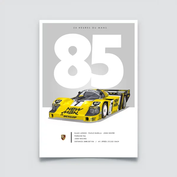 Poster 24h du Mans 1985 – Porsche 956