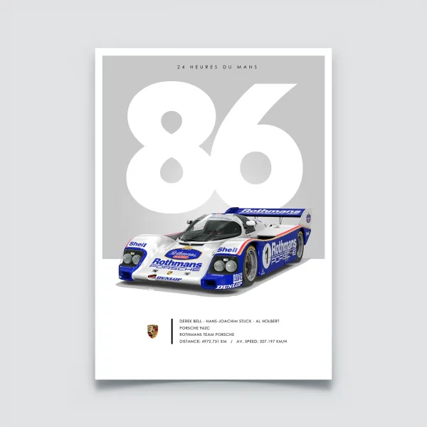 Poster 24h du Mans 1986 – Porsche 962C