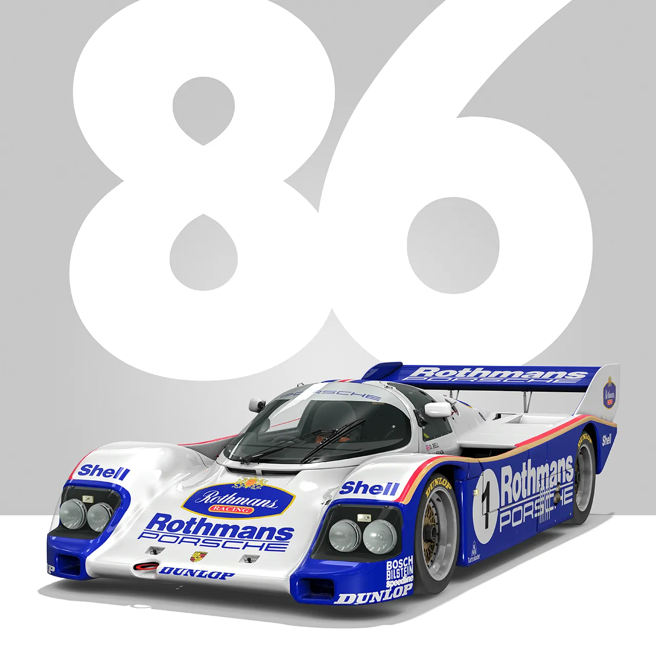 Détail poster 24 heures du mans Porche 1986