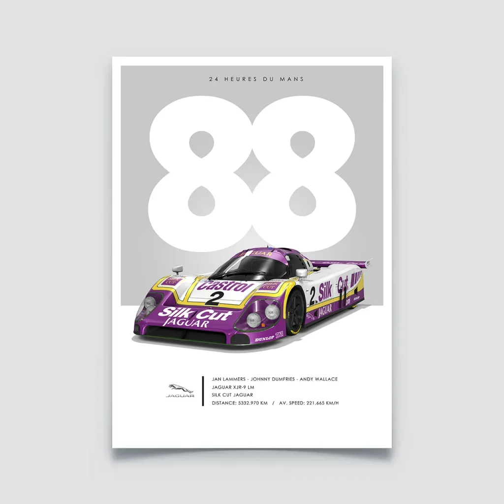 Poster 24h du Mans 1988, Jaguar XJR-9 LM