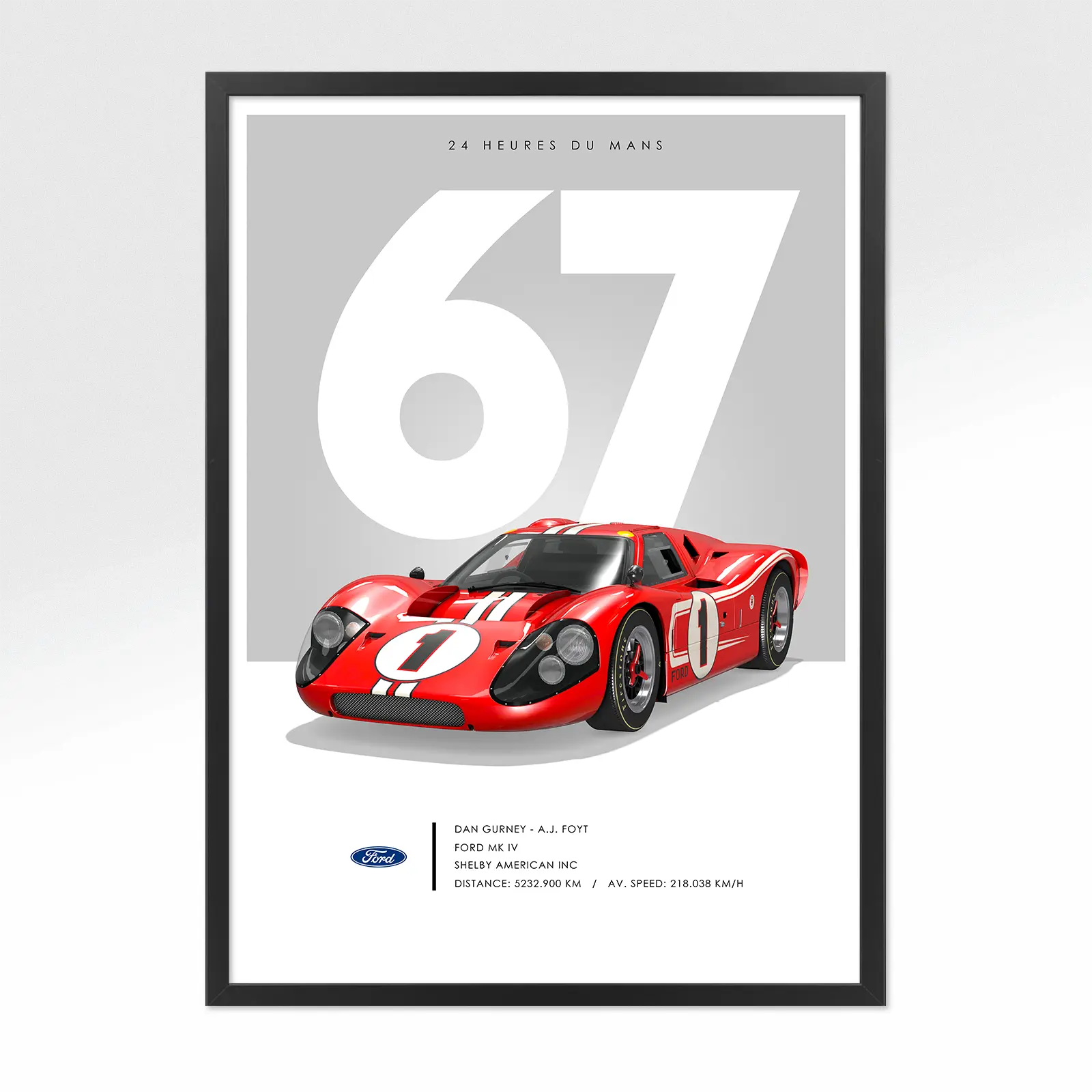 Poster 24h le mans Ford MK IV 1967