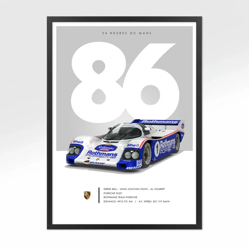 Poster 24h le mans Porsche 1986