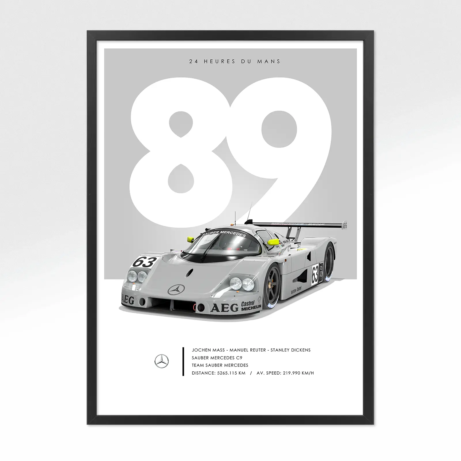 Poster 24h le mans Mercedes 1989