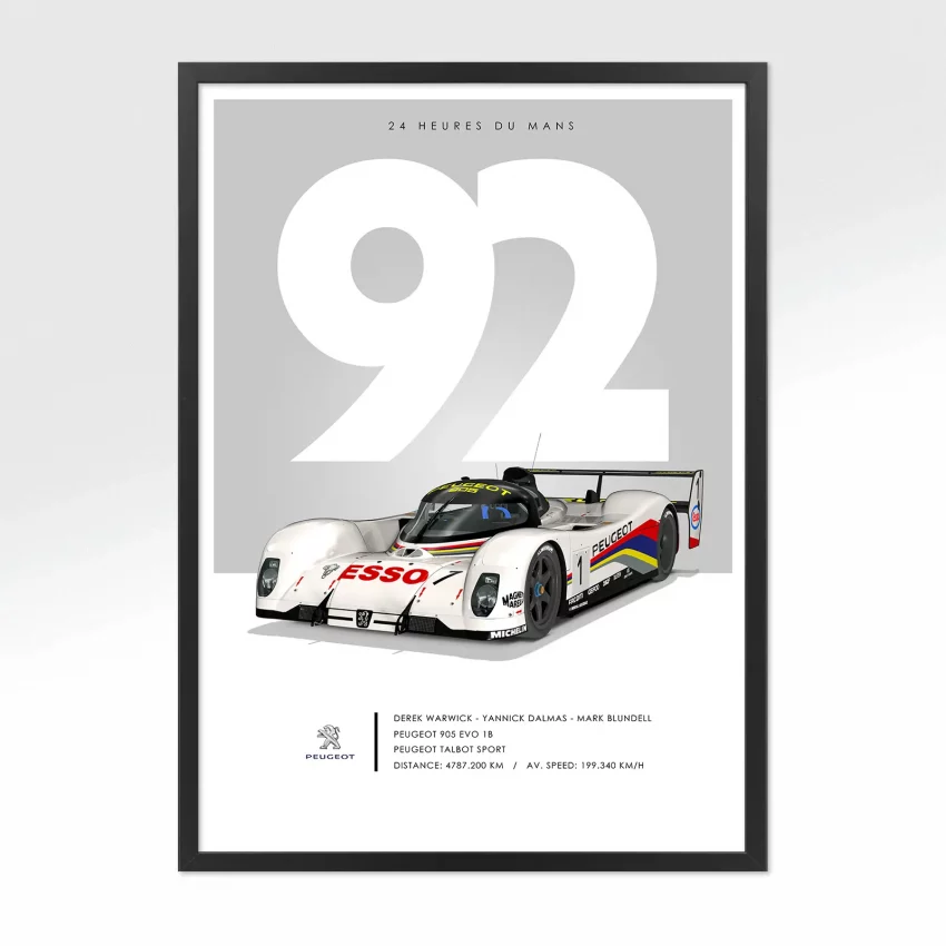Poster 24h le mans Peugeot 1992