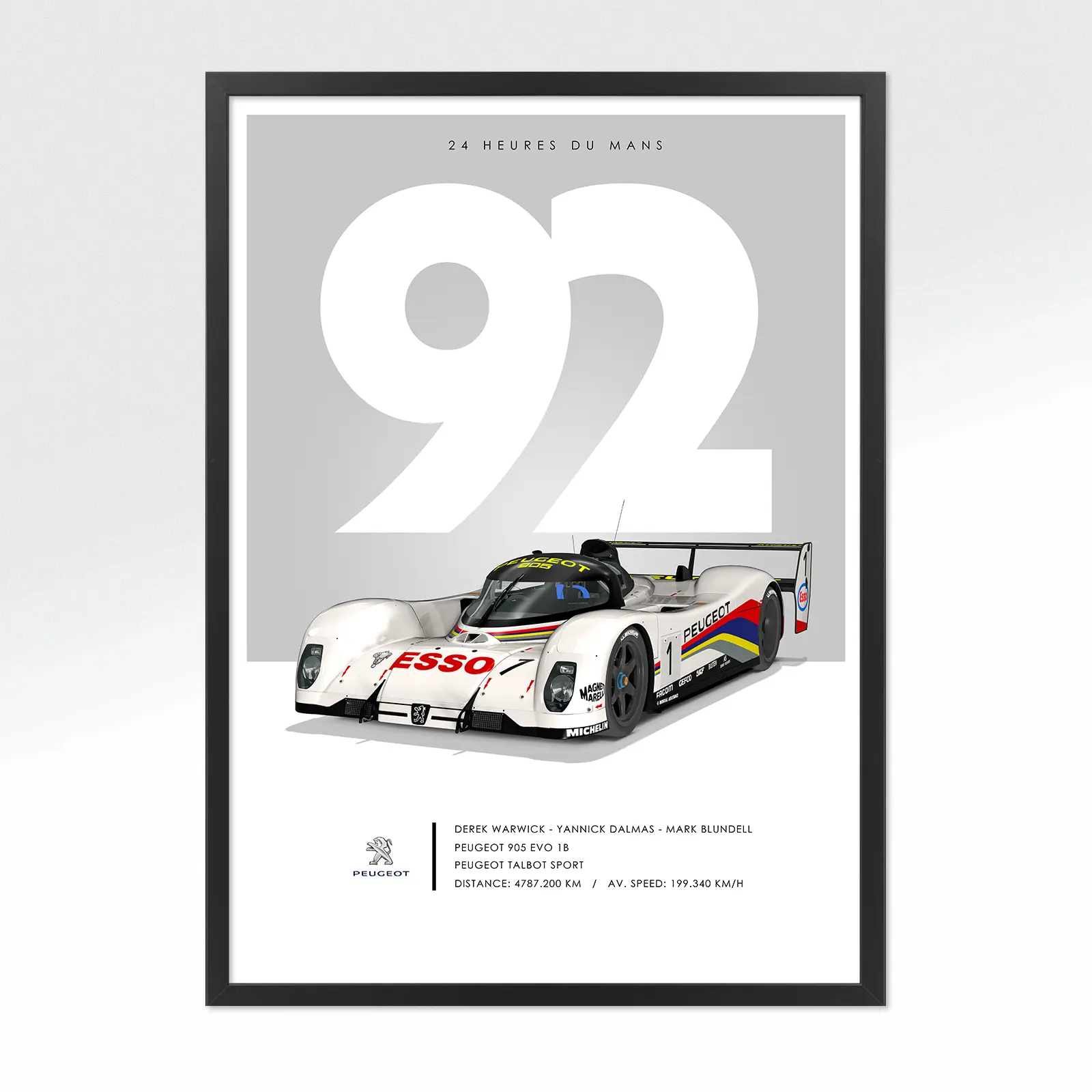 Poster 24h le mans Peugeot 1992