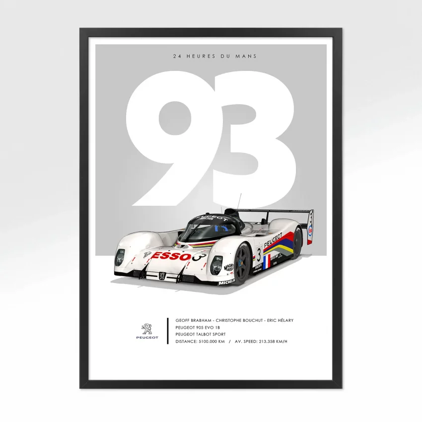 Poster 24h le mans Peugeot 1993