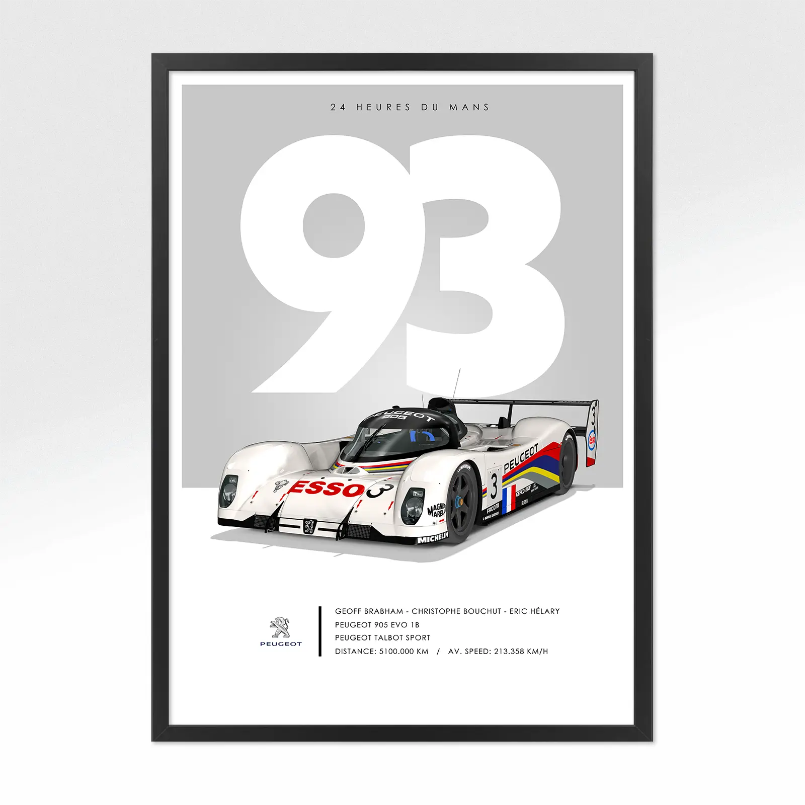 Poster 24h le mans Peugeot 1993