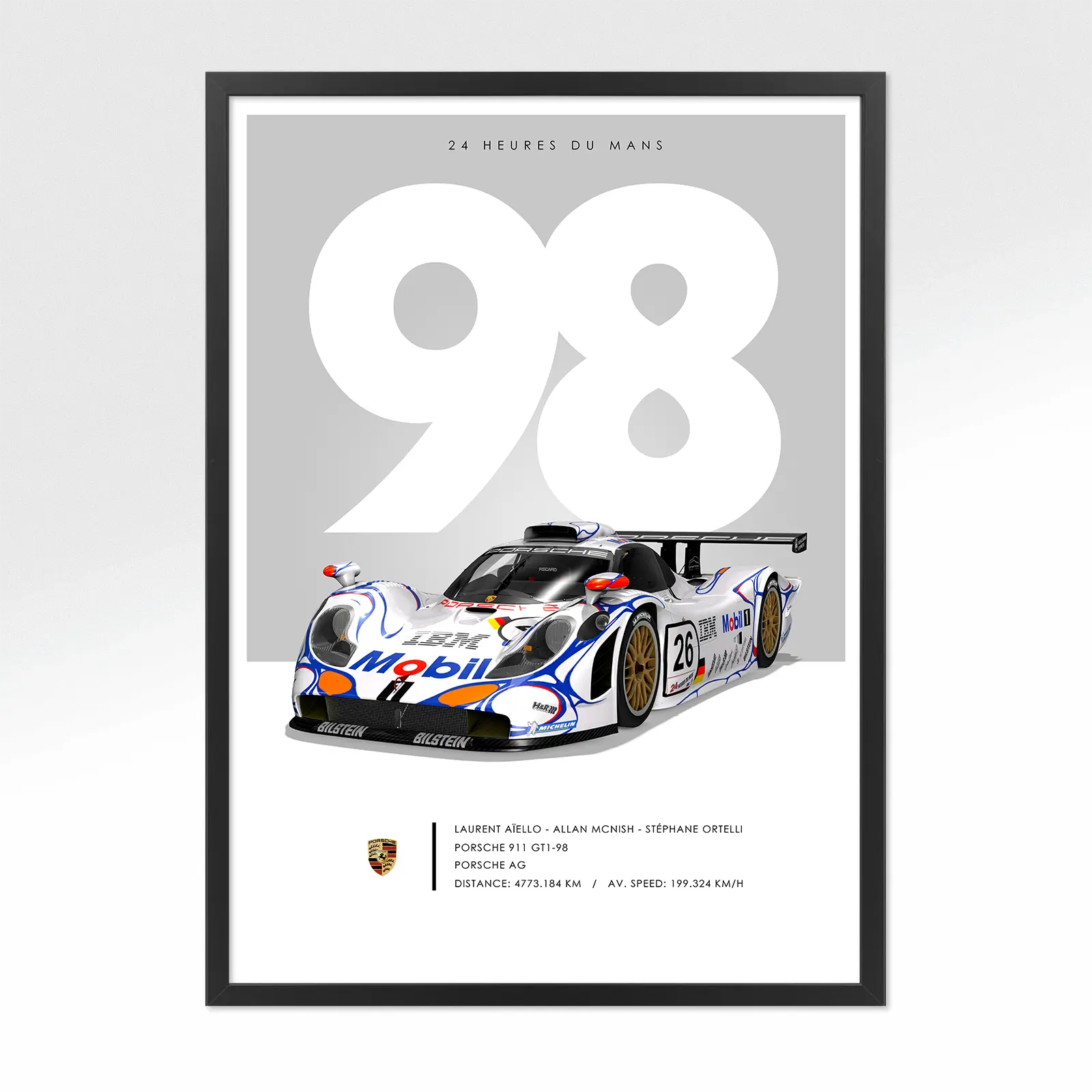 Poster 24h le mans porsche 1998