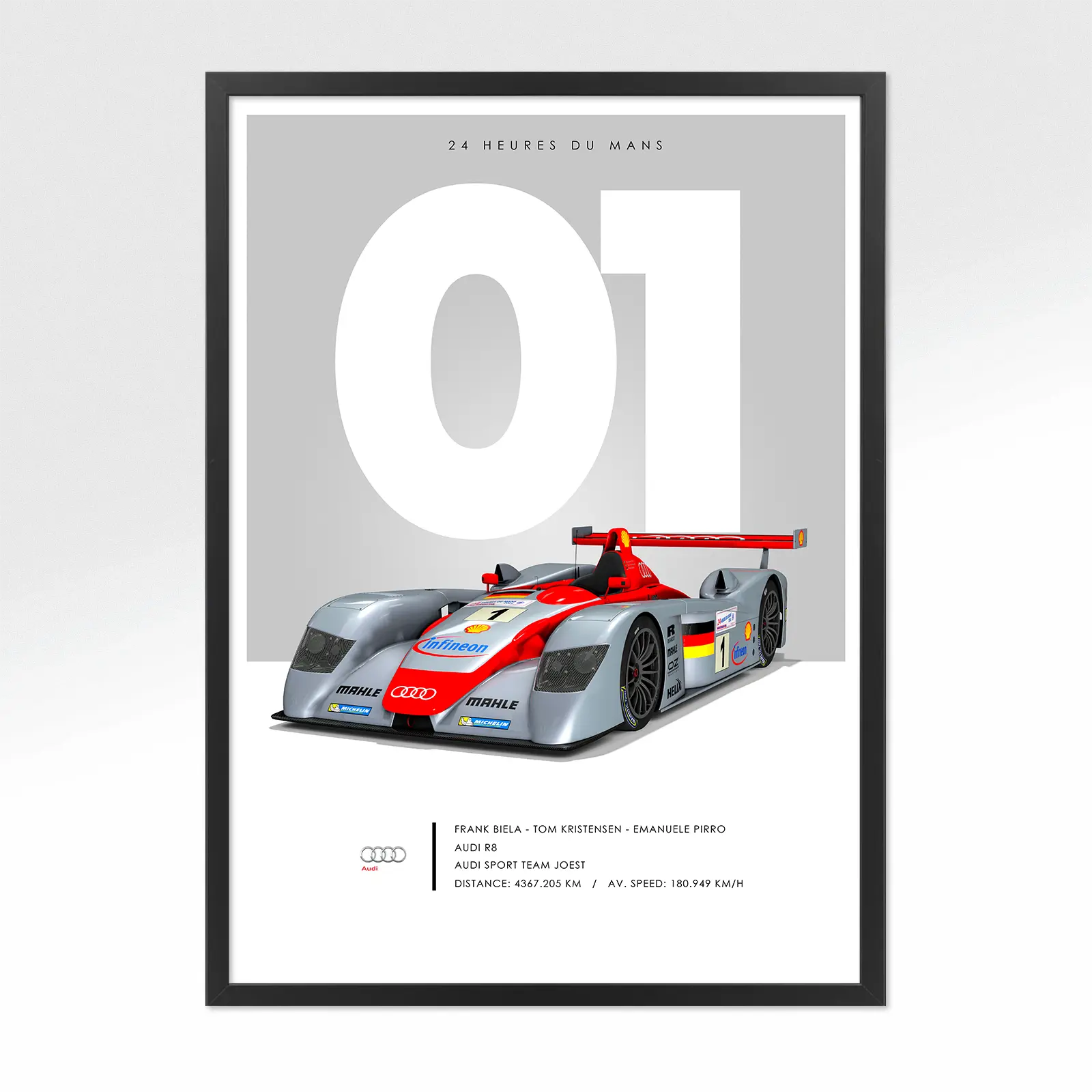 Poster 24h le mans audi 2001