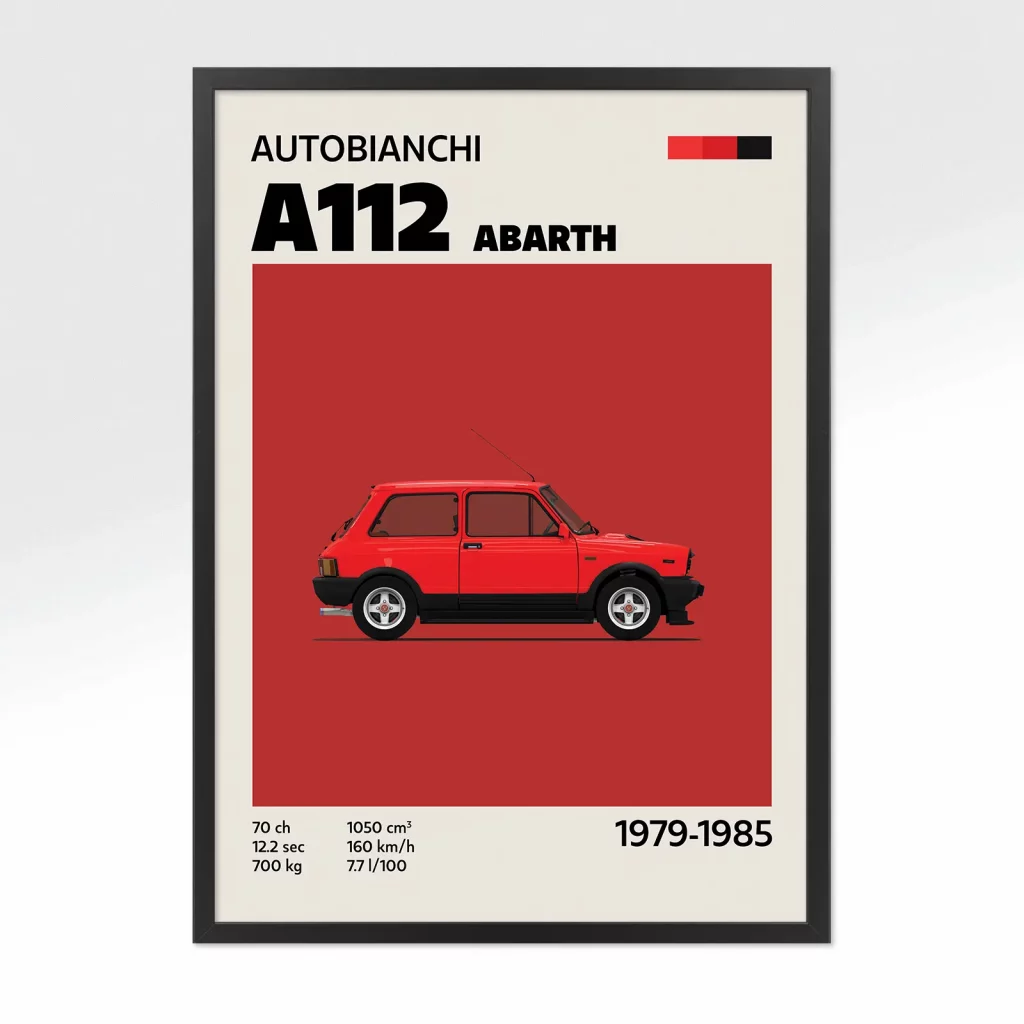 poster youngtimer autobianchi a112 abarth