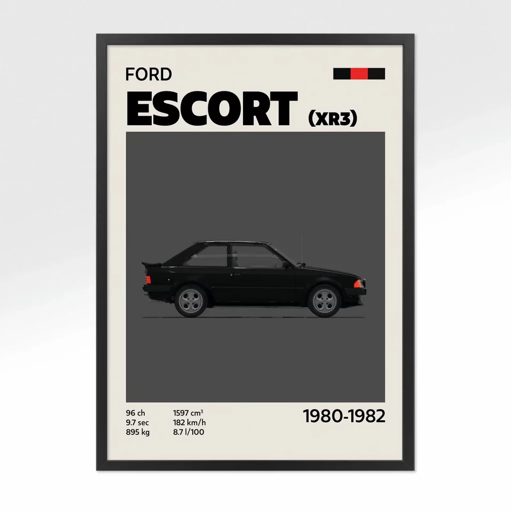 poster youngtimer ford escort