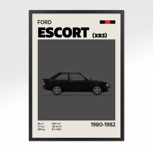 poster youngtimer ford escort