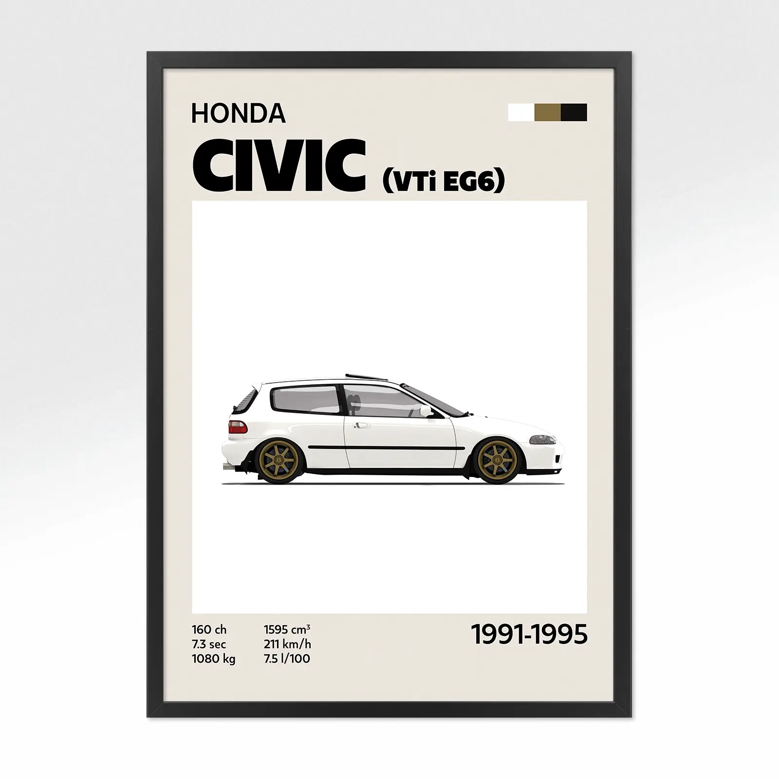poster youngtimer honda civic