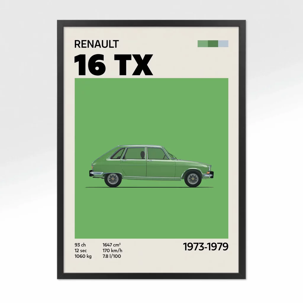 poster youngtimer renault 16 tx