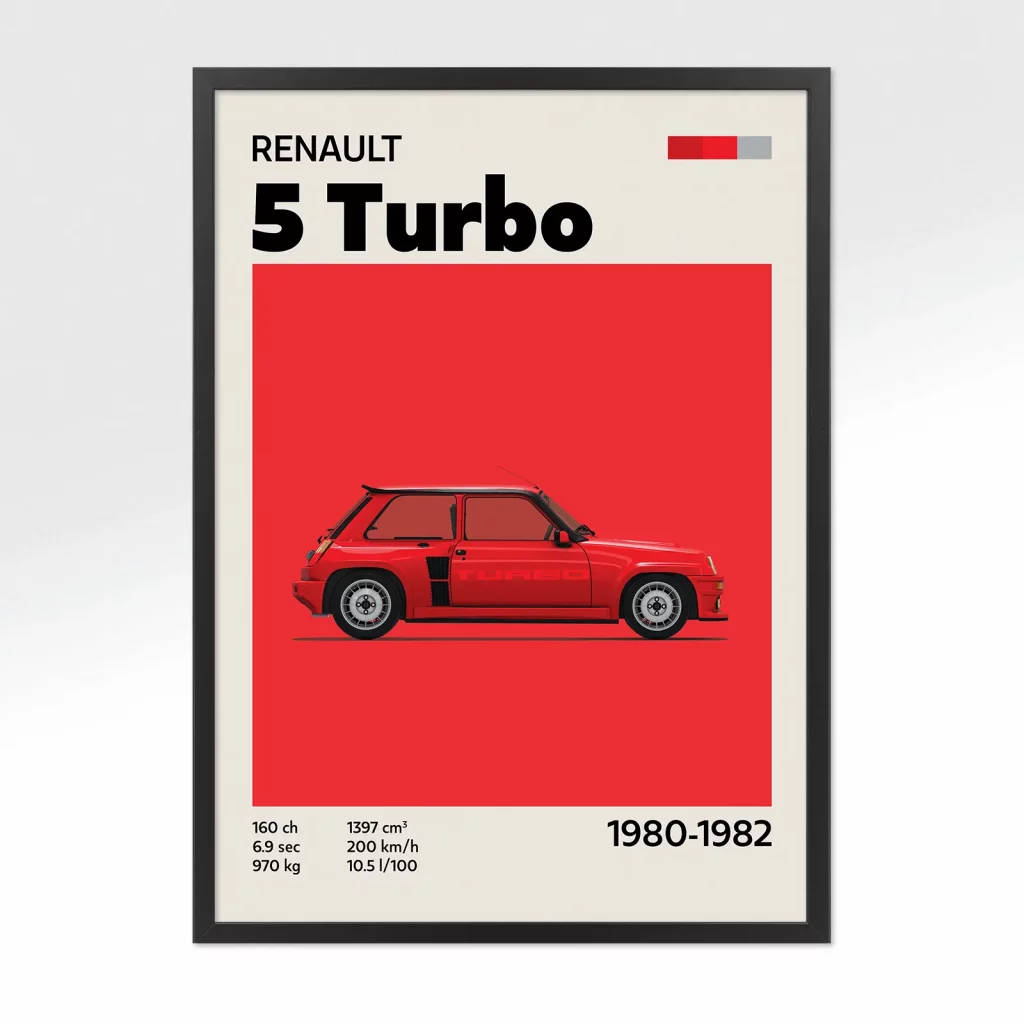 poster youngtimer renault 5 turbo