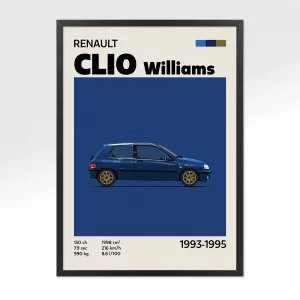 poster youngtimer renault clio williams