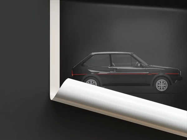 Poster Youngtimer – Ford fiesta XR2 MKI noire
