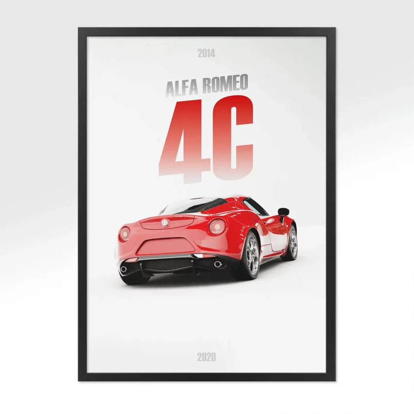 Poster Alfa Romeo 4C - Vue arrière