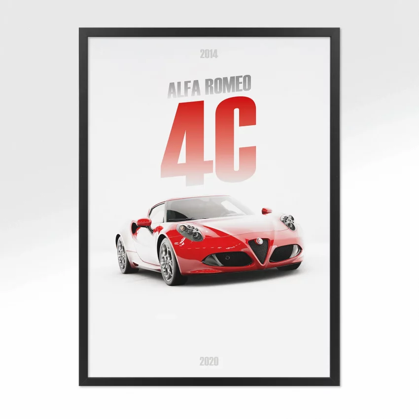 Poster Alfa Romeo 4C - Vue avant