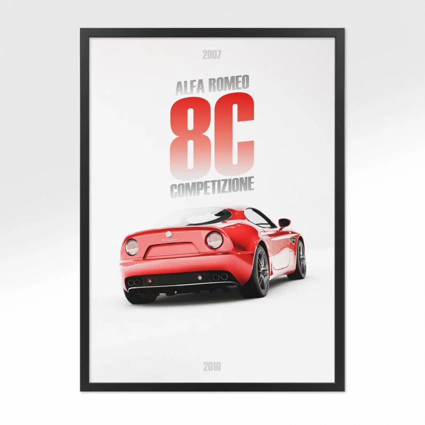 Poster Alfa Romeo 8C Competizione - Vue arrière