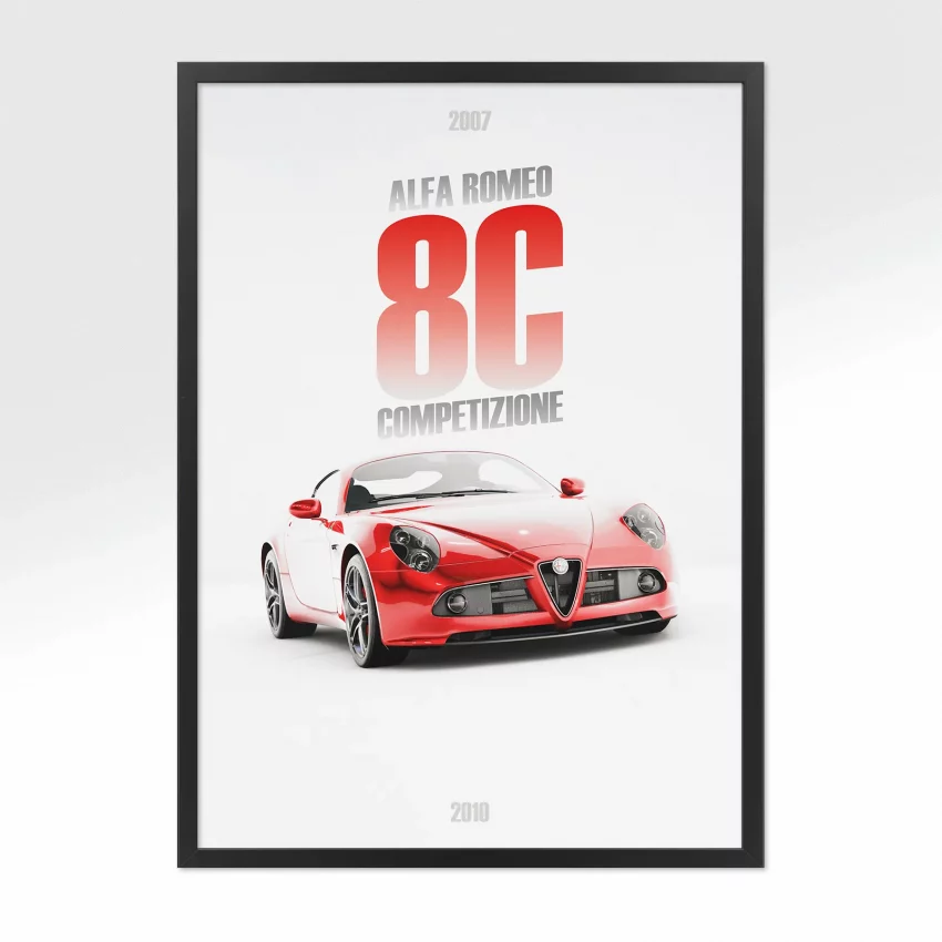Poster Alfa Romeo 8C Competizione - Vue avant