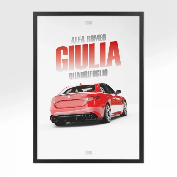Poster Alfa Romeo Giulia Quadrifoglio – Vue arrière