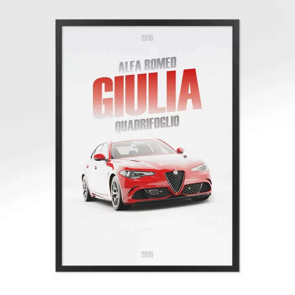 Poster Alfa Romeo Giulia Quadrifoglio – Vue avant
