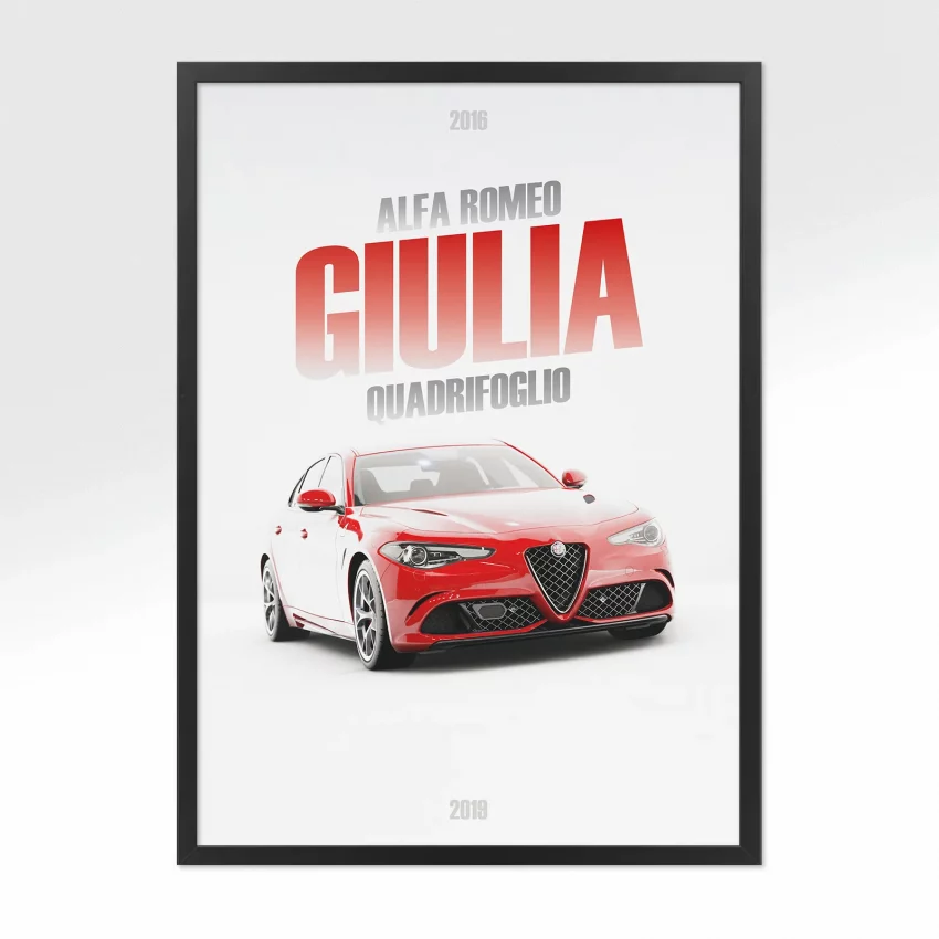 Poster Alfa Romeo Giulia Quadrifoglio - Vue avant