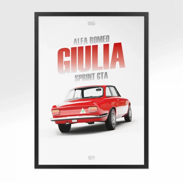 Poster Alfa Romeo Giulia Sprint GTA – Vue arrière