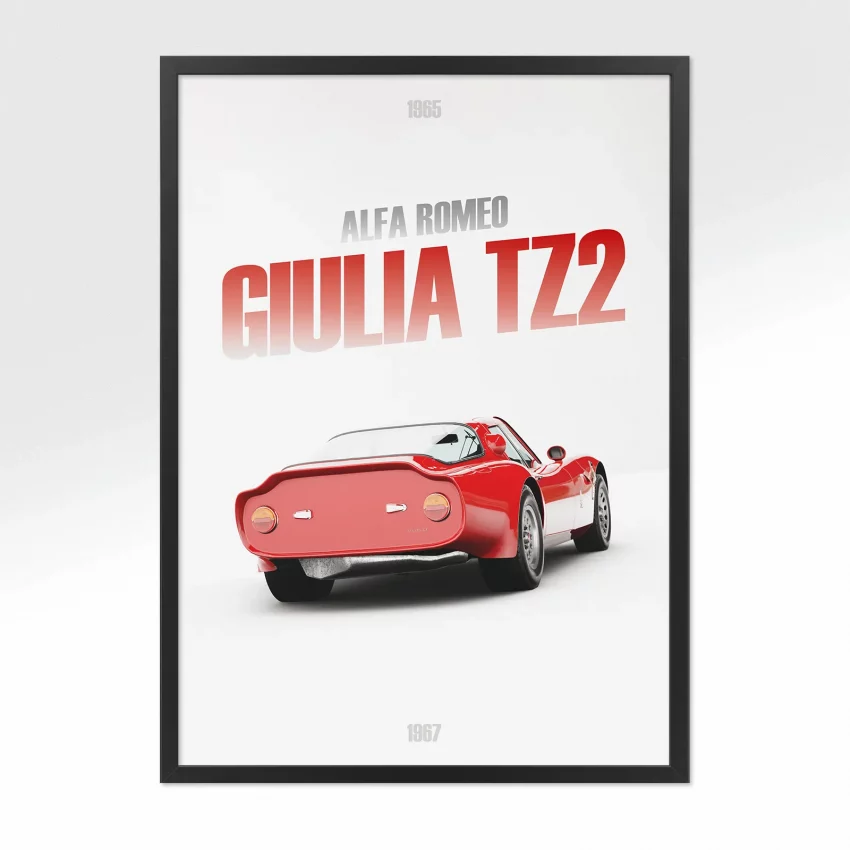 Poster Alfa Romeo Giulia TZ2 - Vue arrière