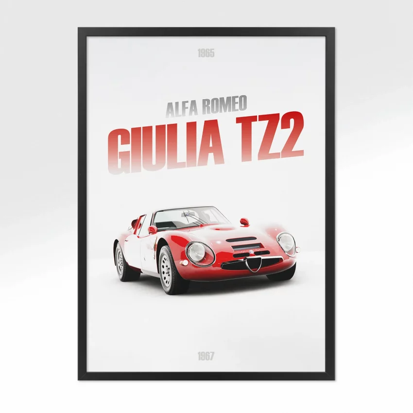 Poster Alfa Romeo Giulia TZ2 - Vue avant