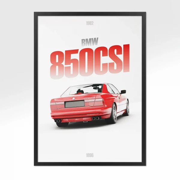 Poster BMW 850CSI – Vue arrière