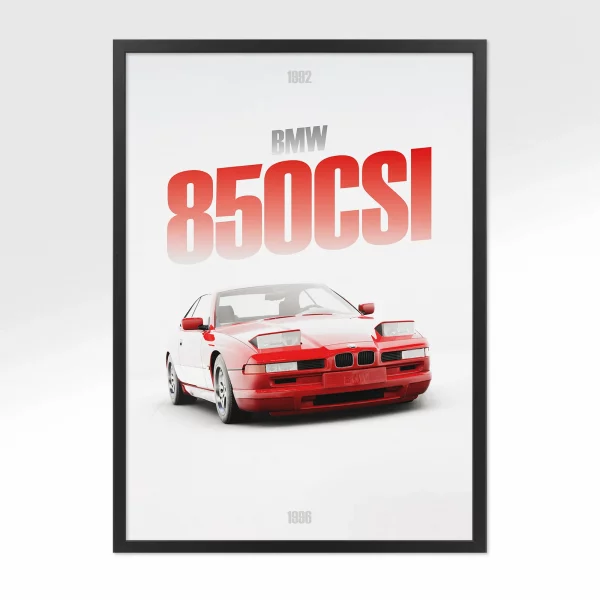 Poster BMW 850CSI – Vue avant