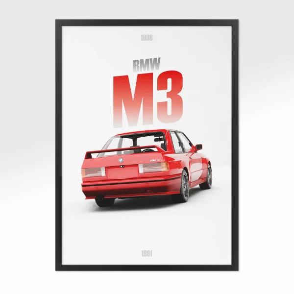 Poster BMW M3 1986 – Vue arrière