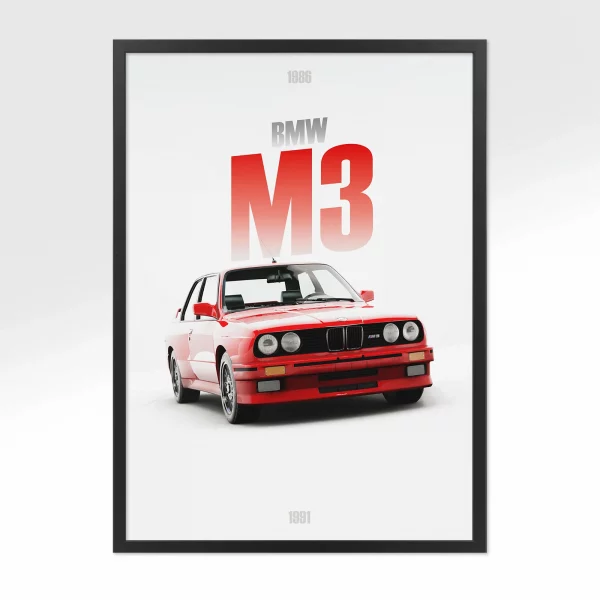 Poster BMW M3 1986 – Vue avant