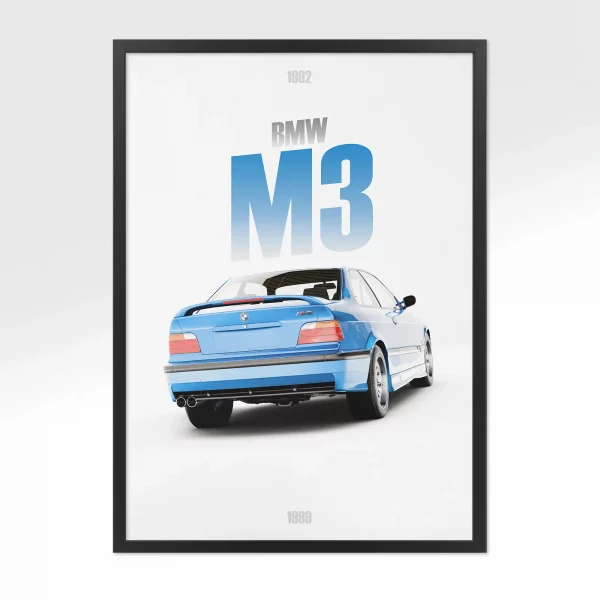 Poster BMW M3 1992 – Vue arrière