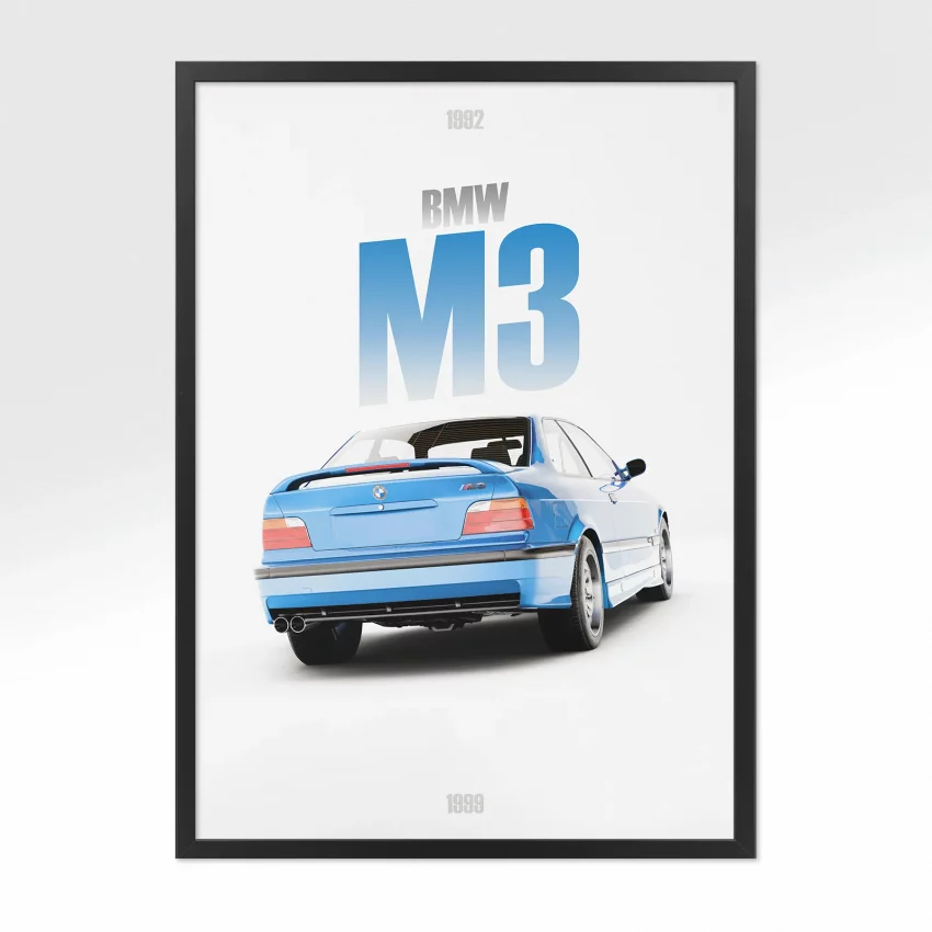 Poster BMW M3 1992 - Vue arrière