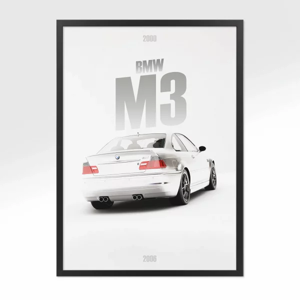 Poster BMW M3 2000 – Vue arrière