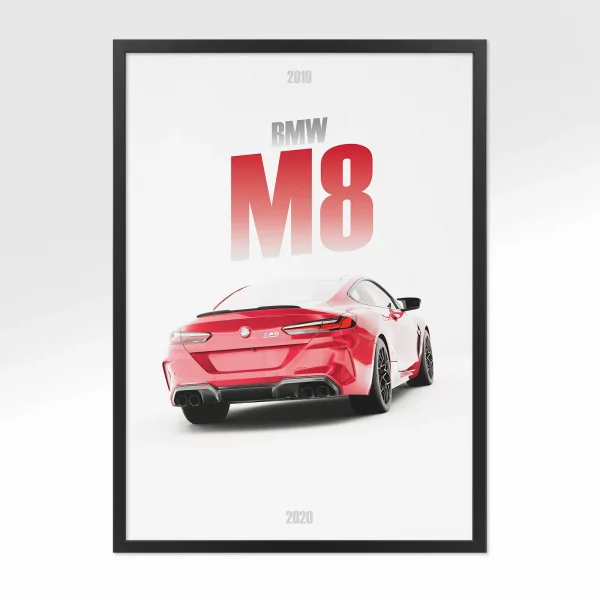 Poster BMW M8 – Vue arrière