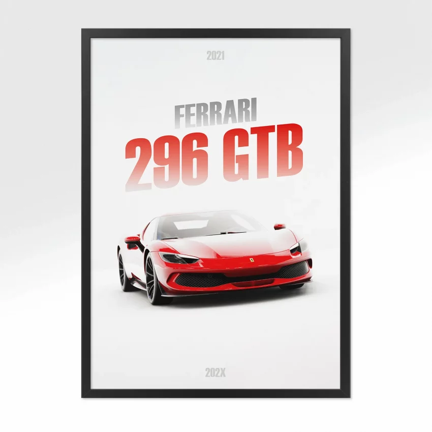 Poster Ferrari 296 GTB - Vue avant