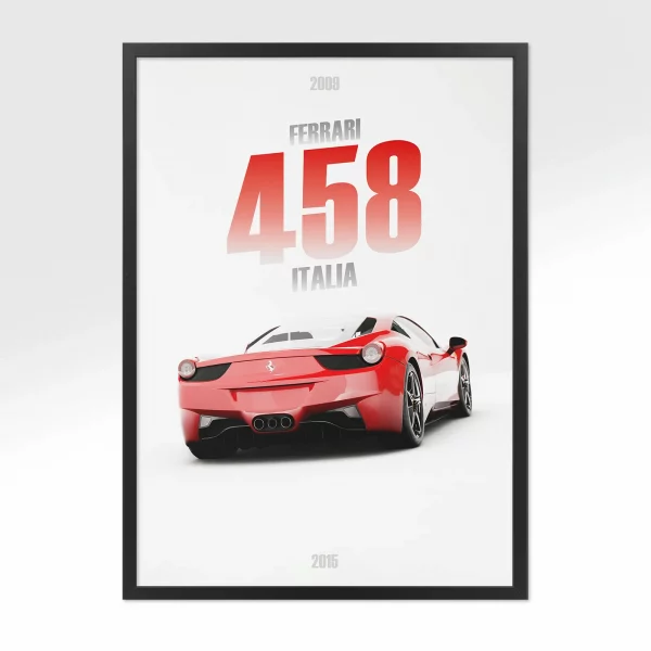 Poster Ferrari 458 Italia – Vue arrière