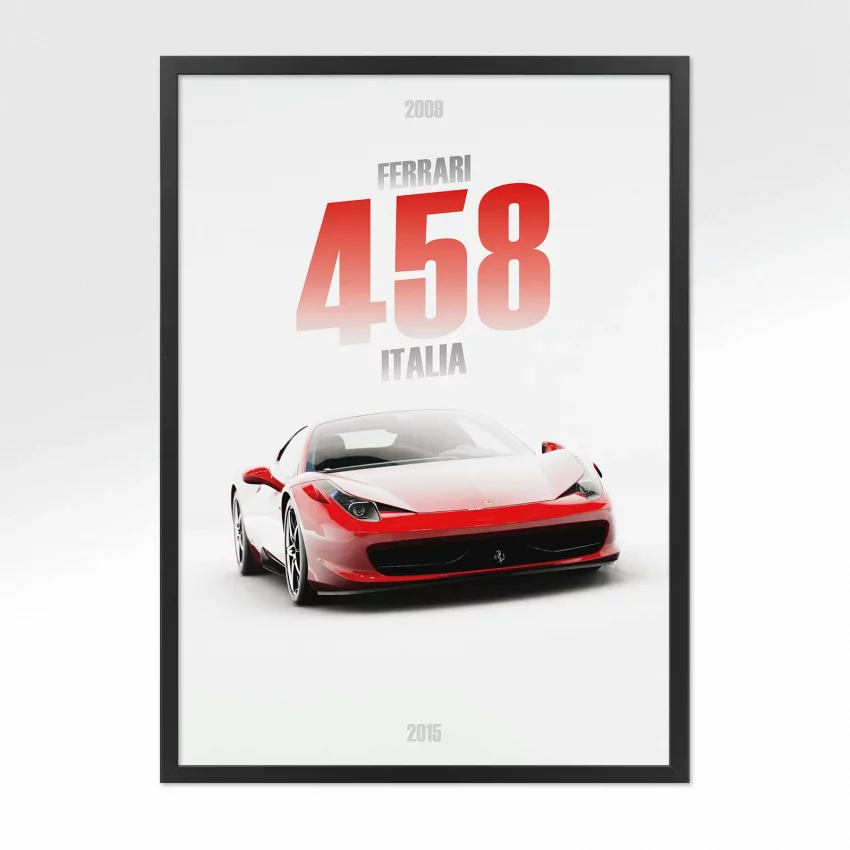 Poster Ferrari 458 Italia - Vue avant