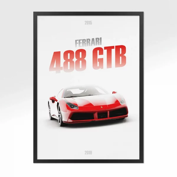 Poster Ferrari 488 GTB – Vue avant