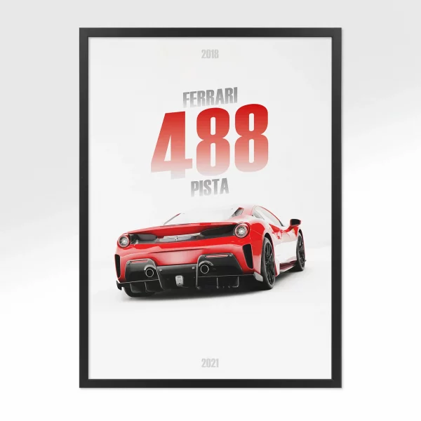 Poster Ferrari 488 Pista – Vue arrière